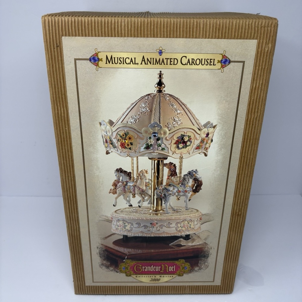 Grandeur Noel 2000 Musical Animated Carousel Collector's Edition Open Box New